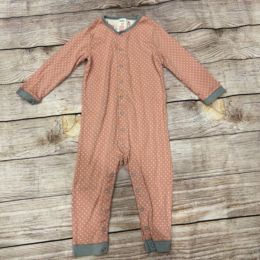 Baby Boden Footless Pink Polka Dot PJs (18-24M)